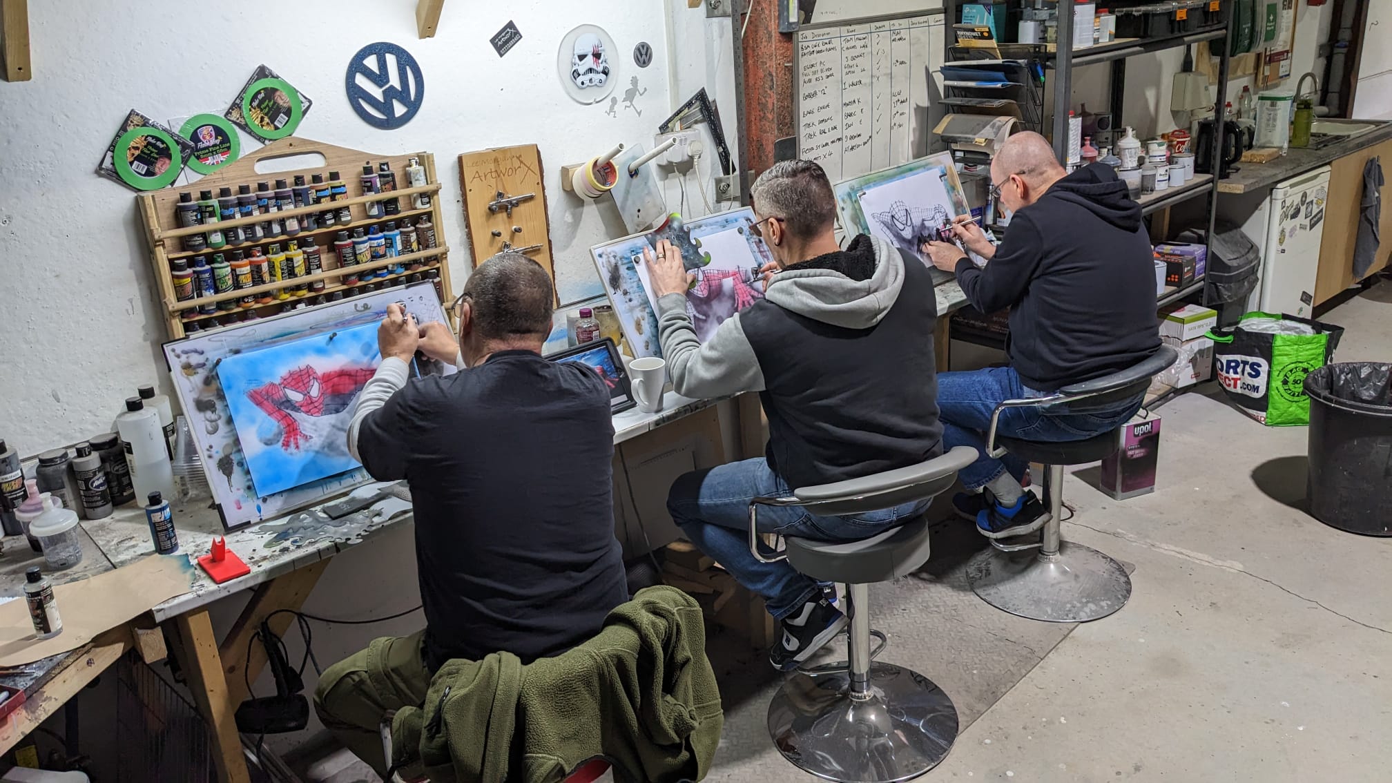 3 person airbrush lesson